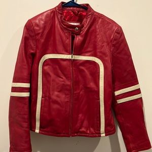 Red Leather Jacket. Wilsons Leather.